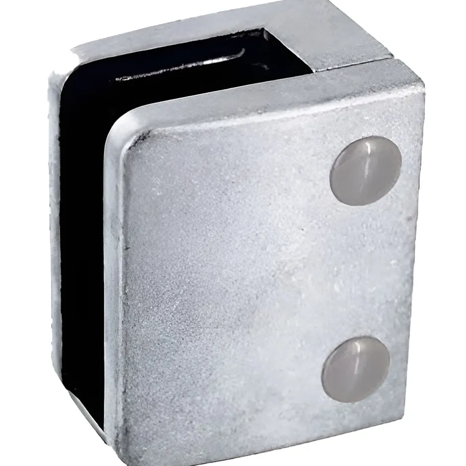 4 x Pince à verre plate modèle 04 - Ep. verre 13,52 mm - Zamak brut-MySystem Discount