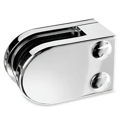 MySystem 4 x Pince à verre plate modèle 07 - Ep. verre 6,76 mm - Zamak chromé brillant