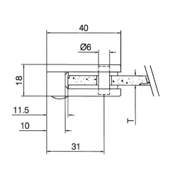 MySystem 4 x Pince à verre plate modèle 07 - Ep. verre 6,76 mm - Zamak chromé brillant