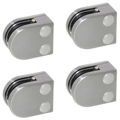 MySystem 4 x Pince à verre plate modèle 00 - Ep. verre 6 mm - Inox 304 brossé GR320