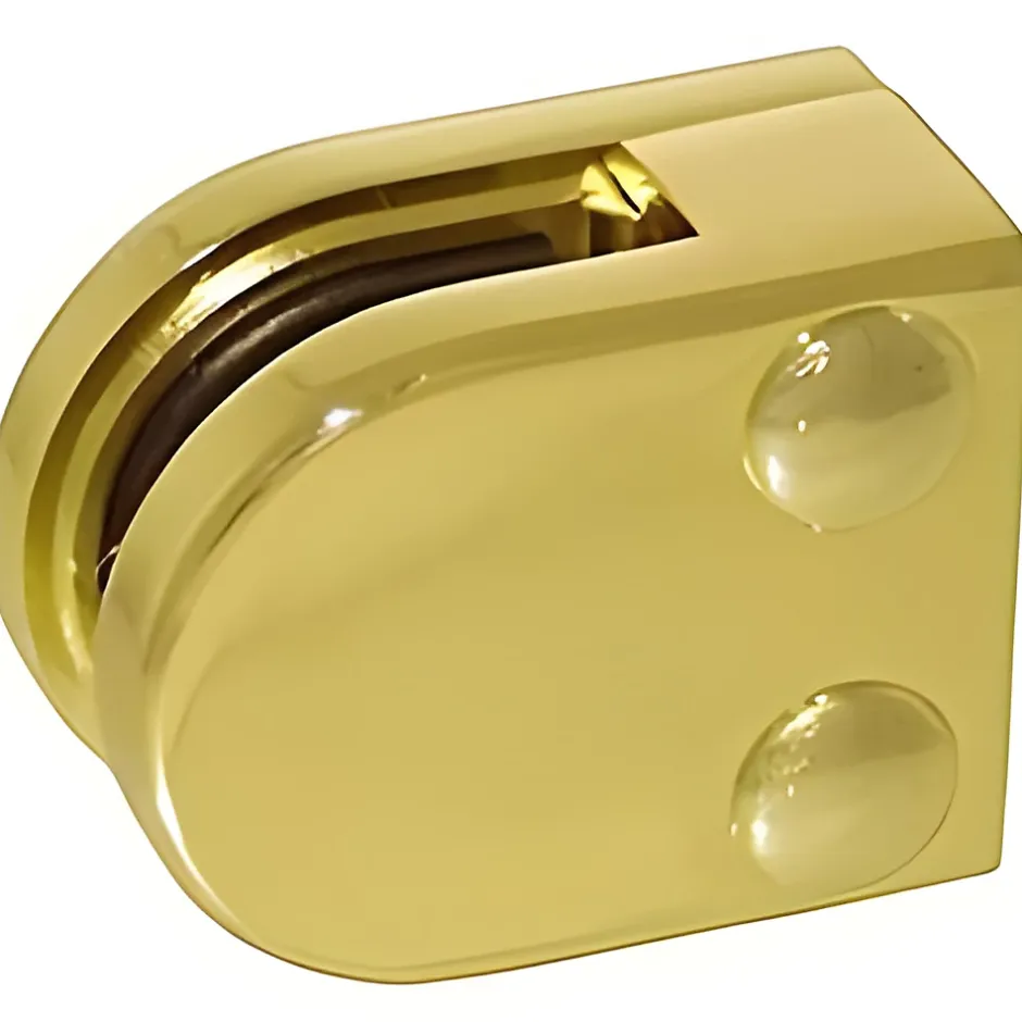 4 x Pince à verre plate modèle 00 - Ep. verre 6 mm - Zamak aspect laiton-MySystem Discount