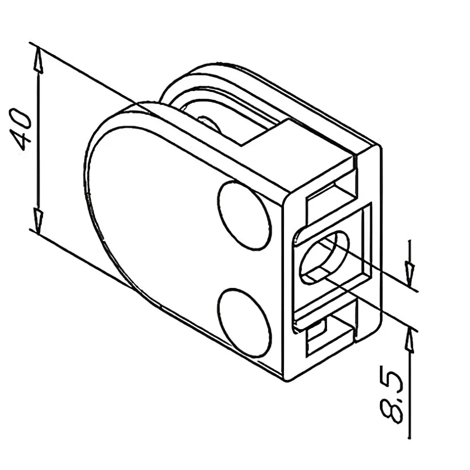 4 x Pince à verre plate modèle 00 - Ep. verre 6 mm - Zamak aspect laiton-MySystem Discount