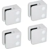 4 x Pince à verre plate modèle 01 - Ep. verre 8,76 mm - Zamak blanc RAL 9016-MySystem Outlet