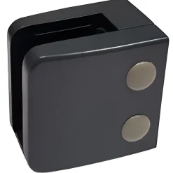 MySystem 4 x Pince à verre plate modèle 06 - Ep. verre 9,52 mm - Inox noir anthracite