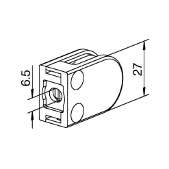 MySystem 4 x Pince à verre plate modèle 07 - Ep. verre 8 mm - Zamak chromé brillant