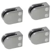 4 x Pince à verre plate modèle 02 - Ep. verre 9,52 mm - Inox 316 brossé GR320-MySystem Best