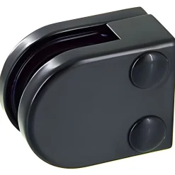 MySystem 4 x Pince à verre plate modèle 00 - Ep. verre 8 mm - Zamak noir RAL 9005