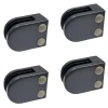 4 x Pince à verre plate modèle 02 - Ep. verre 6 mm - Zamak gris anthracite RAL 7016-MySystem Outlet