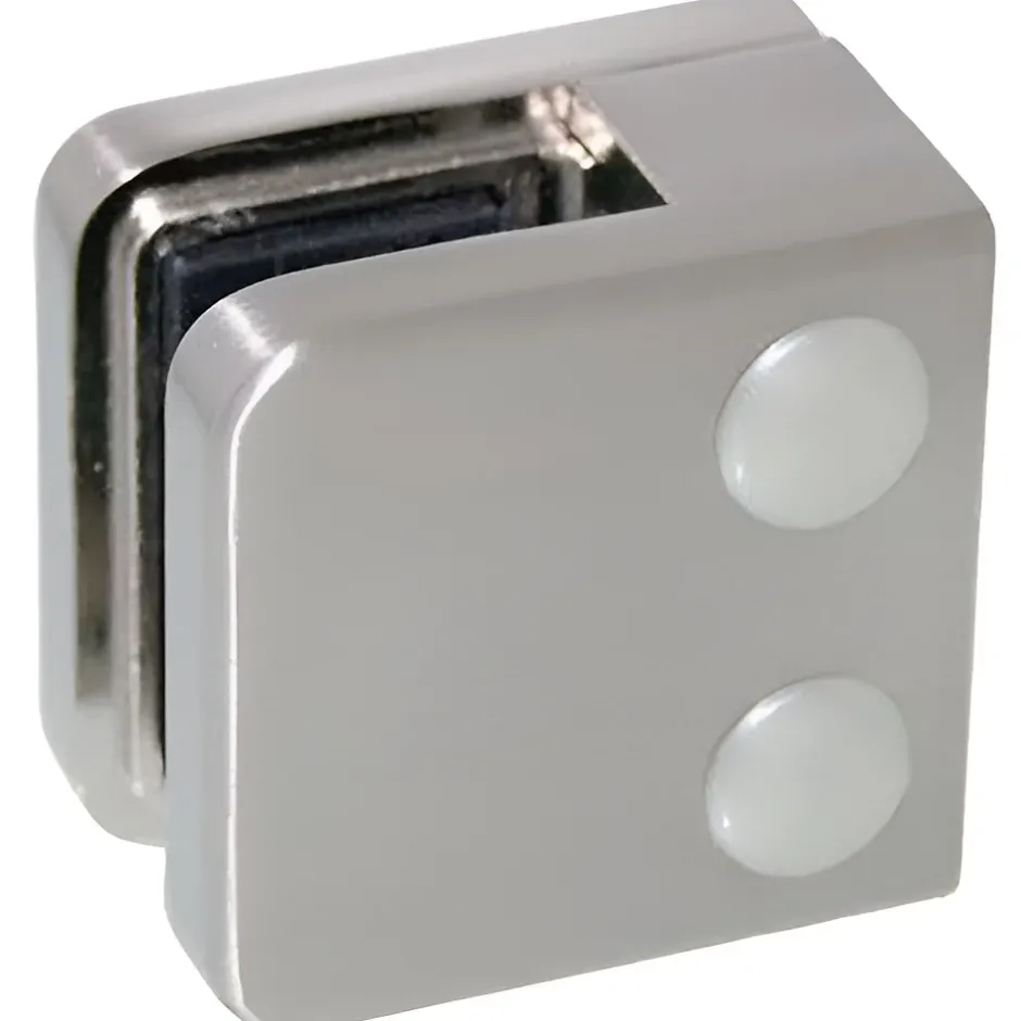 4 x Pince à verre plate modèle 01 - Ep. verre 8,76 mm - Inox 316 brossé GR320-MySystem Best