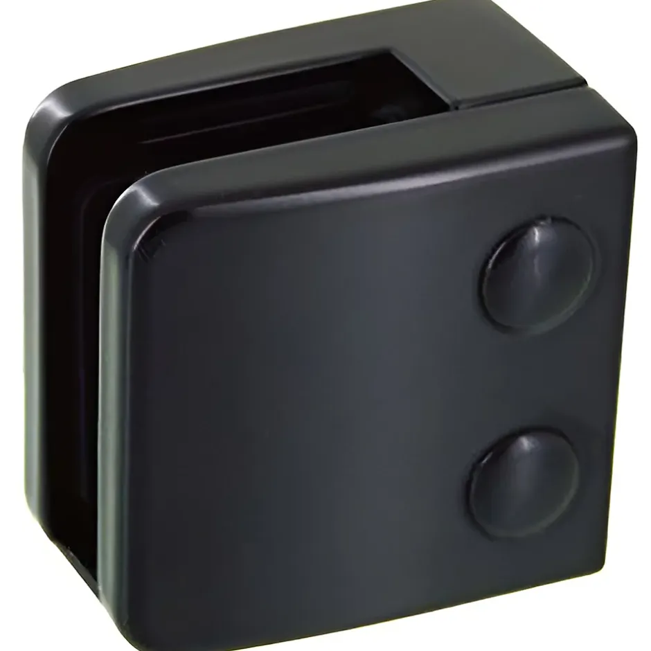 4 x Pince à verre plate modèle 06 - Ep. verre 8 mm - Zamak noir RAL 9005-MySystem Online