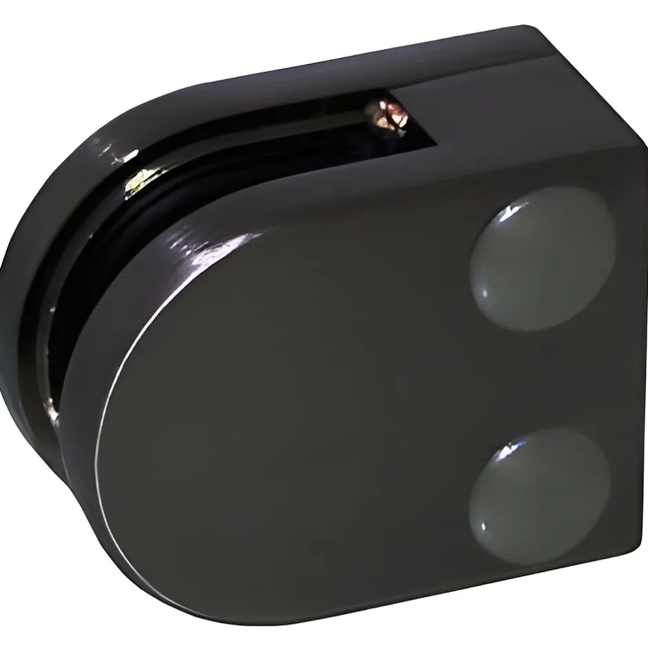 4 x Pince à verre plate modèle 00 - Ep. verre 6,76 mm - Inox noir anthracite-MySystem Hot