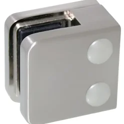 MySystem 4 x Pince à verre plate modèle 01 - Ep. verre 6 mm - Inox 304 brossé GR320