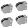 4 x Pince à verre plate modèle 05 - Ep. verre 12,76 mm - Inox 304 brossé GR320-MySystem Online