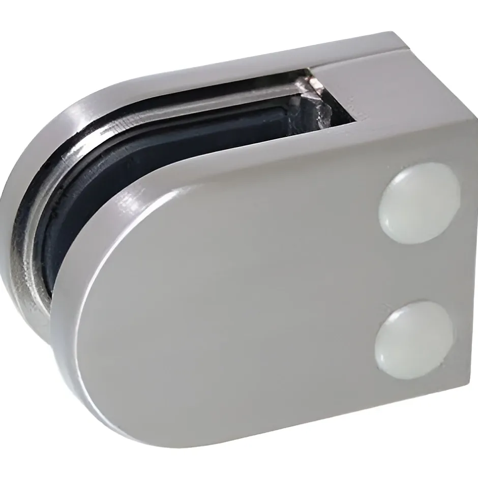 4 x Pince à verre plate modèle 05 - Ep. verre 12,76 mm - Inox 304 brossé GR320-MySystem Online