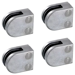 MySystem 4 x Pince à verre plate modèle 00 - Ep. verre 6,76 mm - Zamak brut