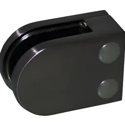 MySystem 4 x Pince à verre plate modèle 02 - Ep. verre 8,76 mm - Inox noir anthracite