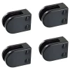 4 x Pince à verre plate modèle 02 - Ep. verre 9,52 mm - Zamak noir RAL 9005-MySystem Hot