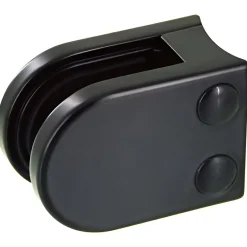 4 x Pince à verre pour tube diam. 42,4 modèle 05 - Ep. verre 12,76 mm - Zamak noir RAL 9005-MySystem New