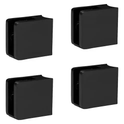 MySystem 4 x Pince à verre pour tube diam. 42,4 modèle 21 - Ep. verre 8,76 mm - Inox noir anthracite