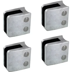 4 x Pince à verre pour tube diam. 42,4 modèle 06 - Ep. verre 10 mm - Zamak brut-MySystem Online