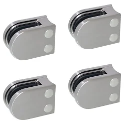 4 x Pince à verre pour tube diam. 42,4 modèle 05 - Ep. verre 12 mm - Inox 316 brossé GR320-MySystem Discount