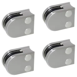 MySystem 4 x Pince à verre pour tube diam. 42,4 modèle 00 - Ep. verre 8 mm - Inox 304 brossé GR320