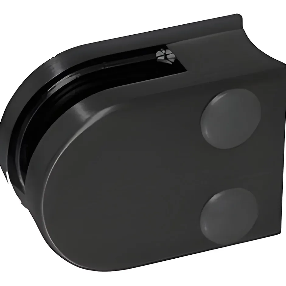 4 x Pince à verre pour tube diam. 42,4 modèle 00 - Ep. verre 6 mm - Inox noir anthracite-MySystem