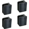 MySystem 4 x Pince à verre pour tube diam. 48,3 modèle 04 - Ep. verre 9,52 mm - Zamak noir RAL 9005