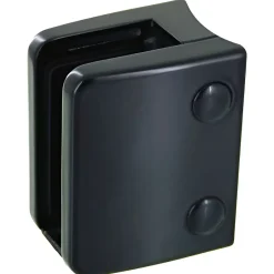 MySystem 4 x Pince à verre pour tube diam. 48,3 modèle 04 - Ep. verre 9,52 mm - Zamak noir RAL 9005