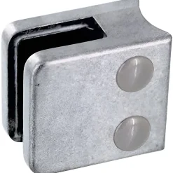 MySystem 4 x Pince à verre pour tube diam. 42,4 modèle 01 - Ep. verre 8 mm - Zamak brut