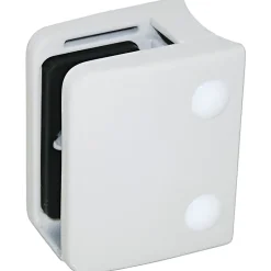 MySystem 4 x Pince à verre pour tube diam. 48,3 modèle 04 - Ep. verre 12,76 mm - Zamak blanc RAL 9016