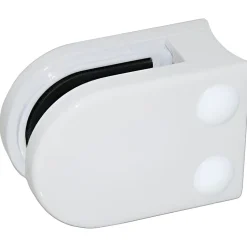 MySystem 4 x Pince à verre pour tube diam. 42,4 modèle 02 - Ep. verre 8 mm - Zamak blanc RAL 9016