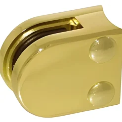 MySystem 4 x Pince à verre pour tube diam. 42,4 modèle 00 - Ep. verre 8 mm - Zamak aspect laiton