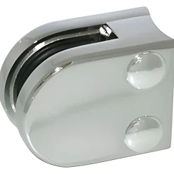 MySystem 4 x Pince à verre pour tube diam. 42,4 modèle 00 - Ep. verre 6 mm - Zamak chromé brillant