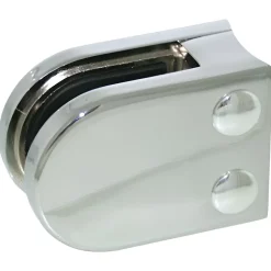 4 x Pince à verre pour tube diam. 42,4 modèle 02 - Ep. verre 8 mm - Zamak chromé brillant-MySystem Outlet