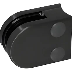 4 x Pince à verre pour tube diam. 42,4 modèle 00 - Ep. verre 6,76 mm - Inox noir anthracite-MySystem Sale