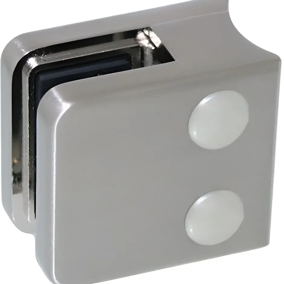 4 x Pince à verre pour tube diam. 42,4 modèle 01 - Ep. verre 10 mm - Inox 304 brossé GR320-MySystem Outlet