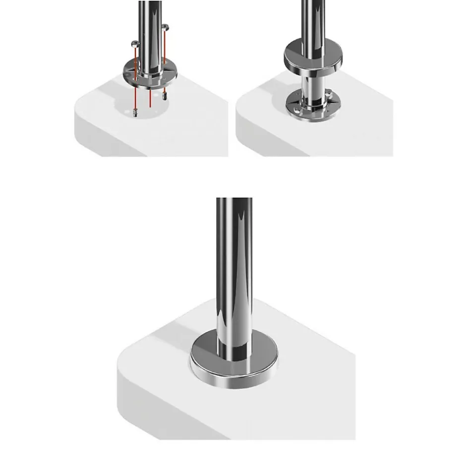 2 x Poteau de balustrade Modèle 24 - Tube diam. 42.4 x 2 mm - H 970 mm - Inox 304-MySystem Clearance