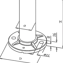2 x Poteau de balustrade Modèle 24 - Tube diam. 42.4 x 2 mm - H 970 mm - Inox 304-MySystem Clearance