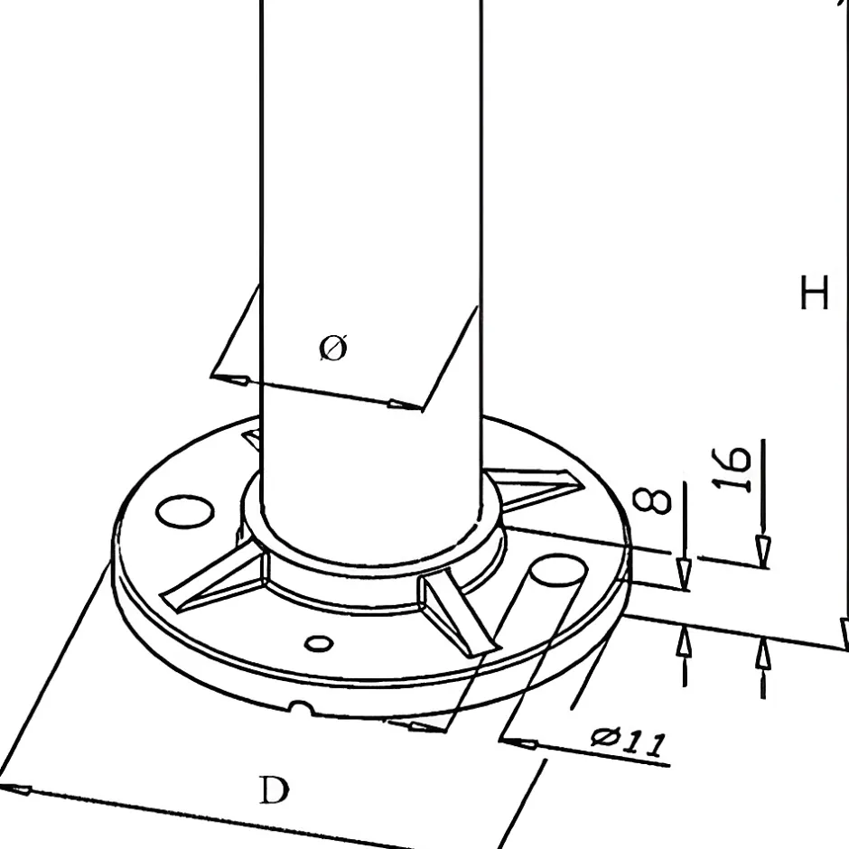 2 x Poteau de balustrade Modèle 24 - Tube diam. 42.4 x 2 mm - H 970 mm - Inox 304-MySystem Clearance