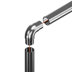 2 x Raccord 90 degrés arrondi pour tube diam. 42,4 x 2 mm - Inox 316-MySystem Clearance