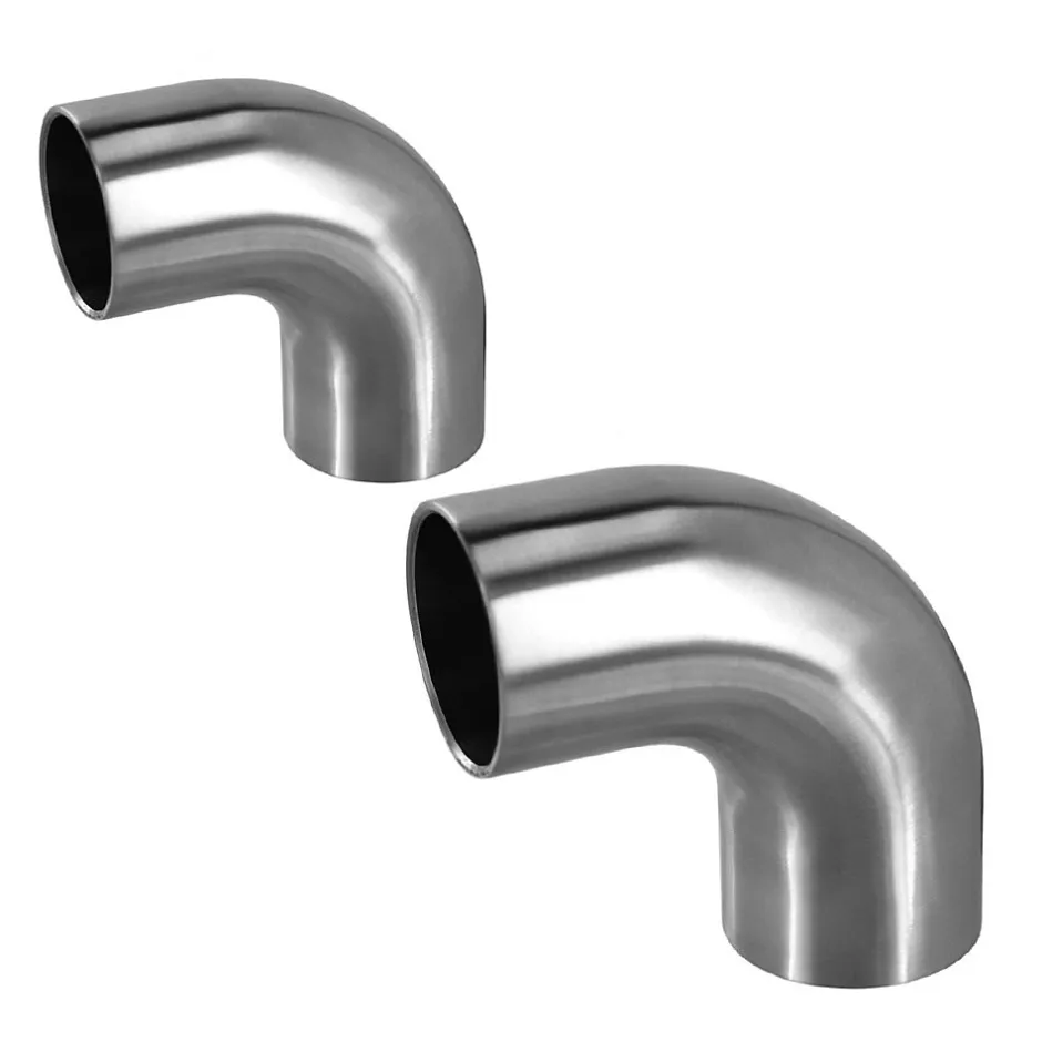 MySystem 2 x Raccord 90 degrés arrondi pour main courante bois diam. 42,4 mm - Inox 304