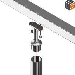 MySystem 2 x Support main courante plate à coller sur tube diam. 42,4 x 2 mm - Inox 316