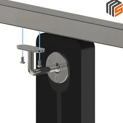 2 x Support mural fixe - Main courante plate - Platine 3 trous fraisés - Inox 316-MySystem Online