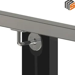 2 x Support mural fixe - Main courante plate - Platine 3 trous fraisés - Inox 316-MySystem Online