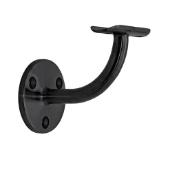 2 x Support mural fixe - Main courante diam. 42,4 mm - Platine 3 trous fraisés - Noir anthracite-MySystem