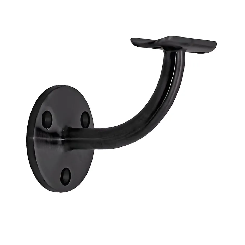 2 x Support mural fixe - Main courante diam. 42,4 mm - Platine 3 trous fraisés - Noir anthracite-MySystem