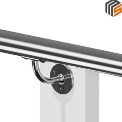 2 x Support mural fixe - Main courante diam. 42,4 mm - Platine 3 trous fraisés - Noir anthracite-MySystem