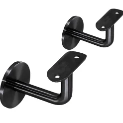 2 x Support mural fixe - Main courante diam. 42,4 mm - Fixation M8 - Noir anthracite-MySystem Best