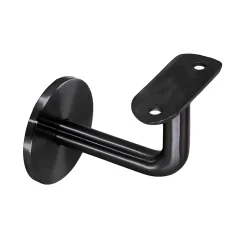 2 x Support mural fixe - Main courante diam. 42,4 mm - Fixation M8 - Noir anthracite-MySystem Best